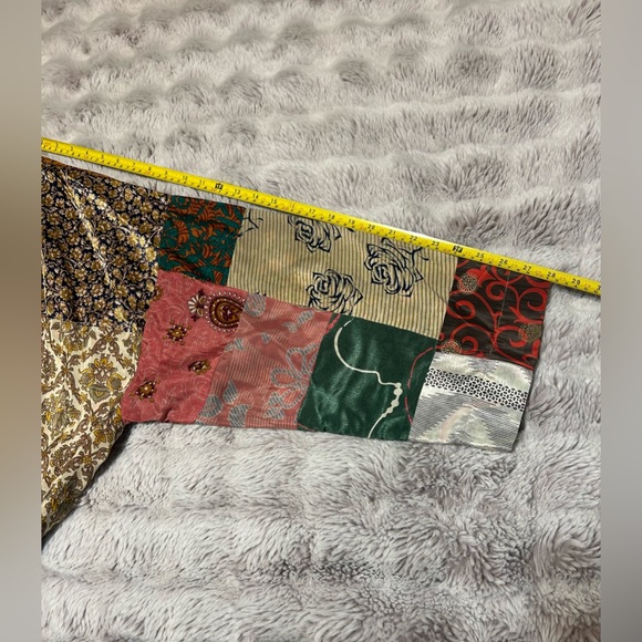 Colorful Patchwork Kimono Robe with Pockets - Picture 13 of 15